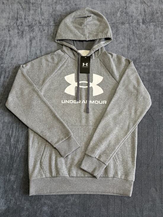 Under Armour Other - NWT Under Armour Rival Fleece Logo Hoodie Men's Small Gray Long Sleeve Pullover